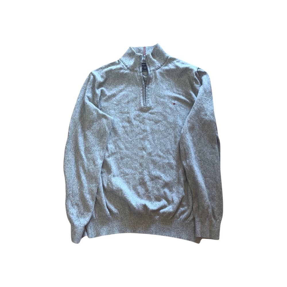 Tommy Hilfiger Men's‎ Quarter-Zip Logo Sweatshirt Sweater Sz XL